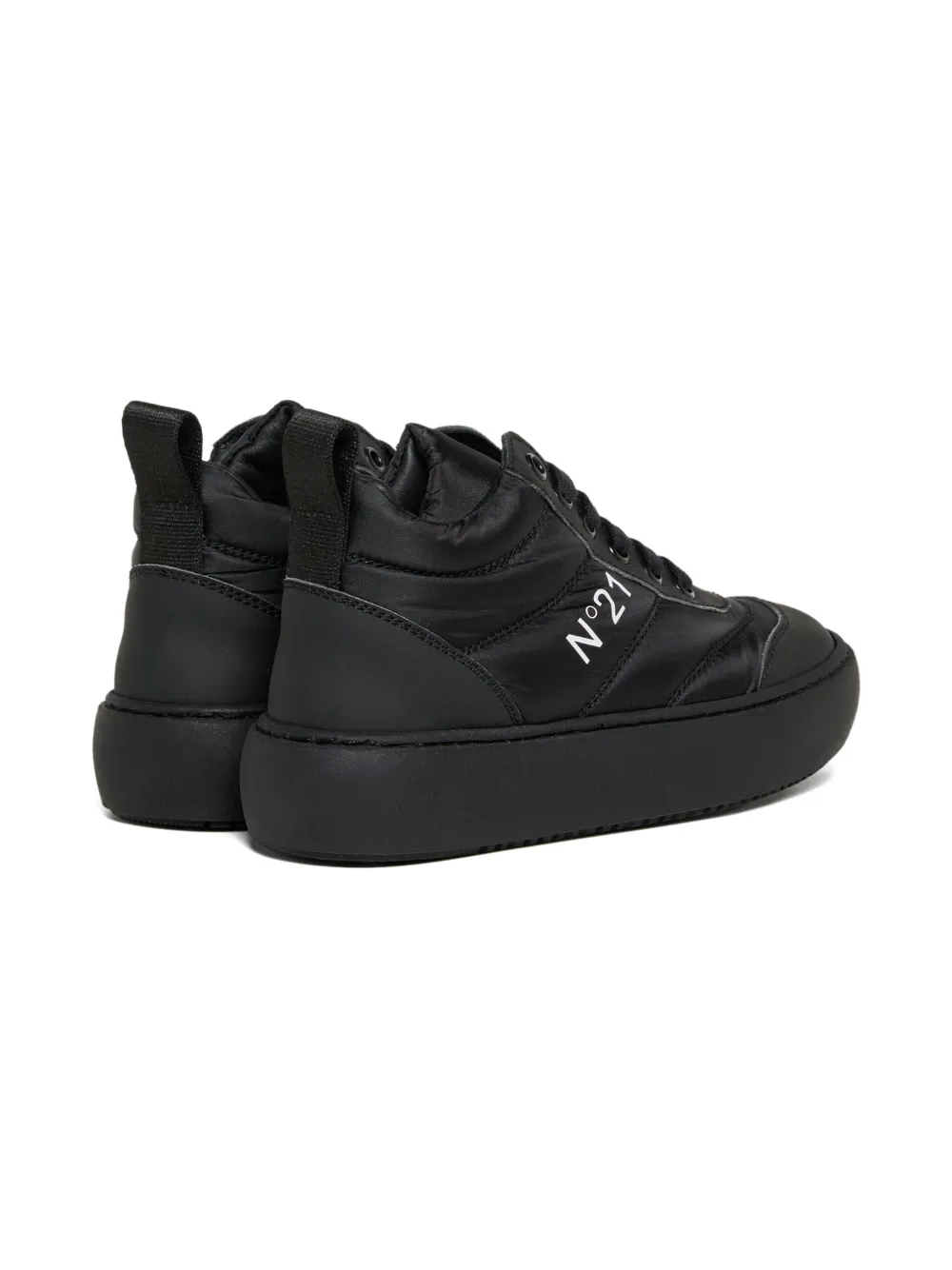 Nº21 Kids Gewatteerde sneakers met logoprint Zwart