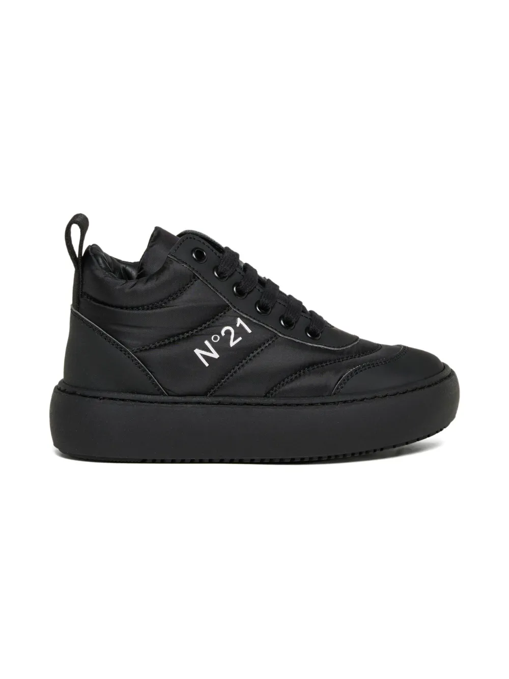 Nº21 Kids logo-print quilted sneakers - Zwart