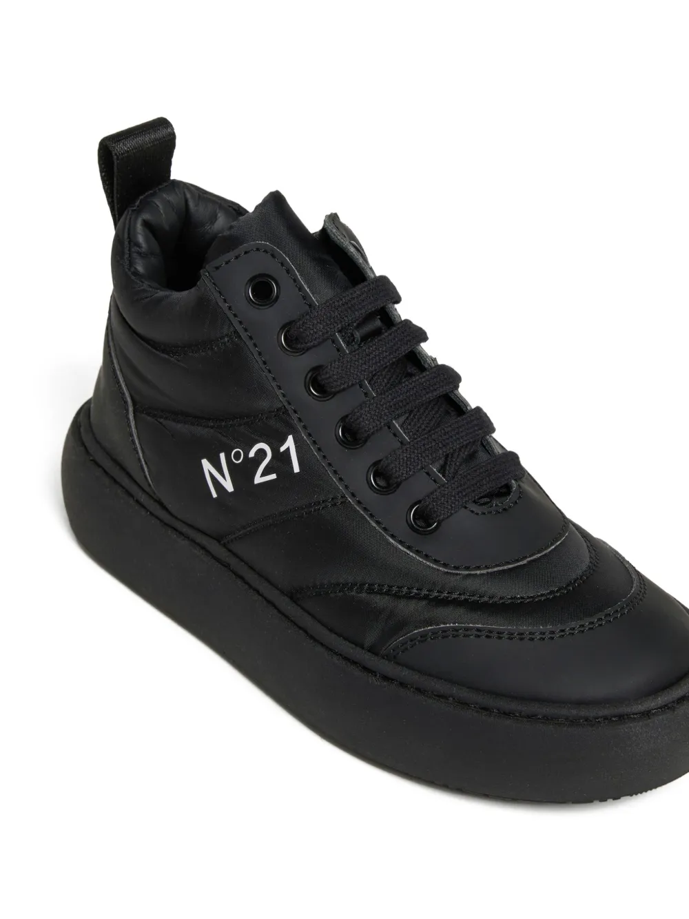 Nº21 Kids Gewatteerde sneakers met logoprint Zwart