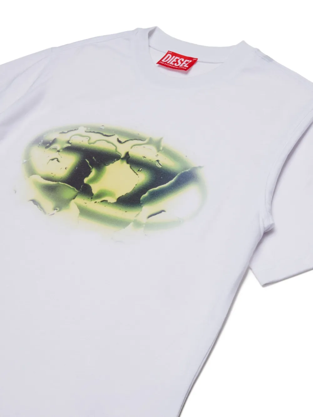 Diesel Kids Oval D T-shirt Wit