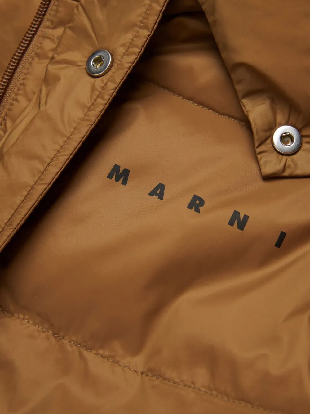 Marni Kids Gewatteerd jack met logoprint Bruin