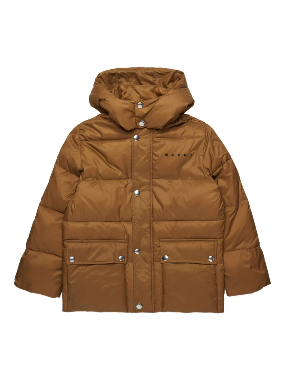 Marni Kids Gewatteerd jack met logoprint Bruin