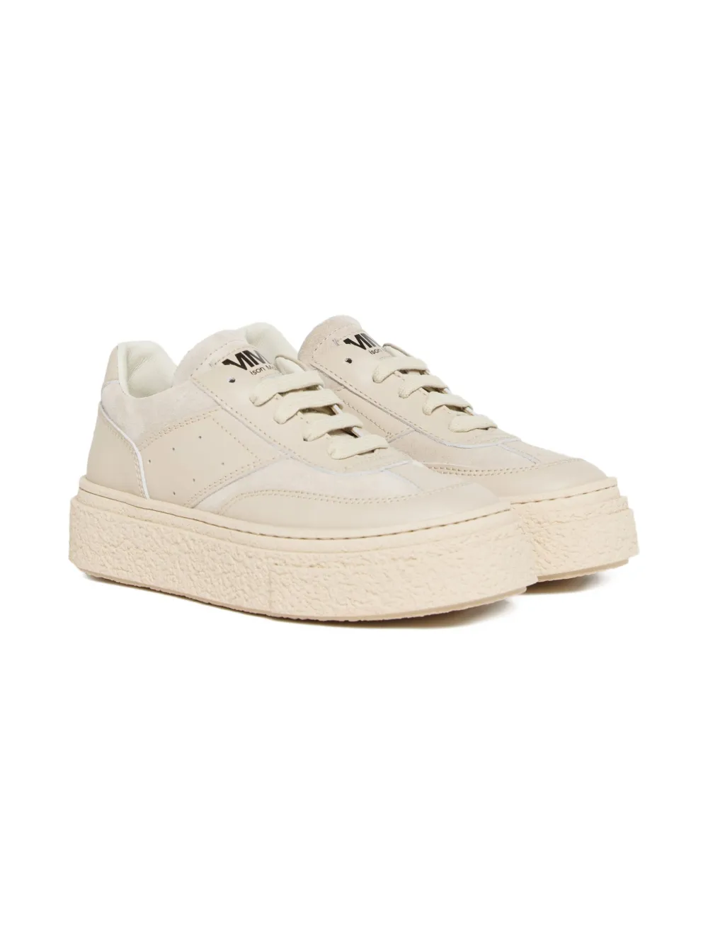 MM6 Maison Margiela Kids platform leather-suede trainers AH78F