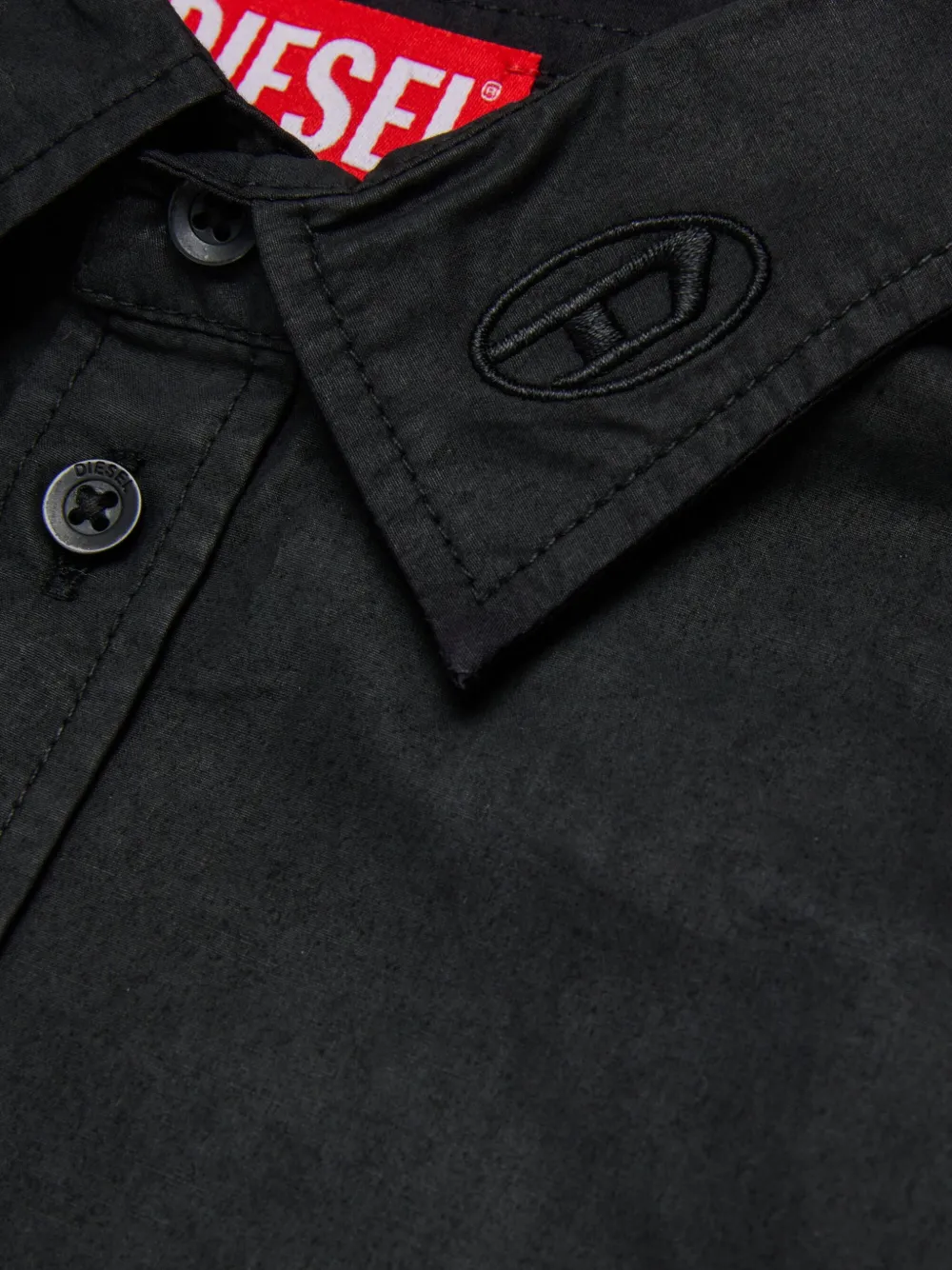 Diesel Kids Shirt met geborduurd logo Zwart