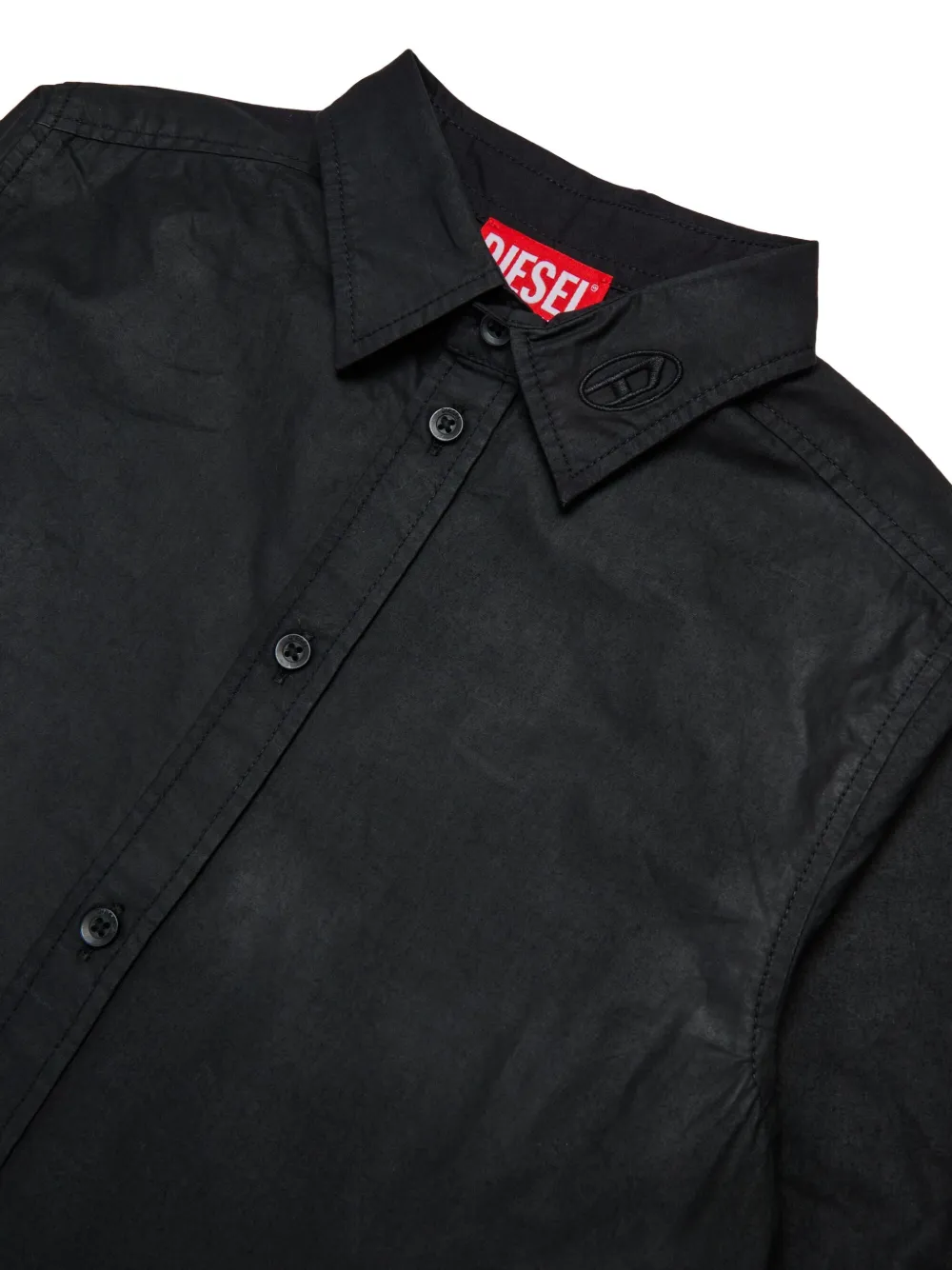 Diesel Kids Shirt met geborduurd logo Zwart