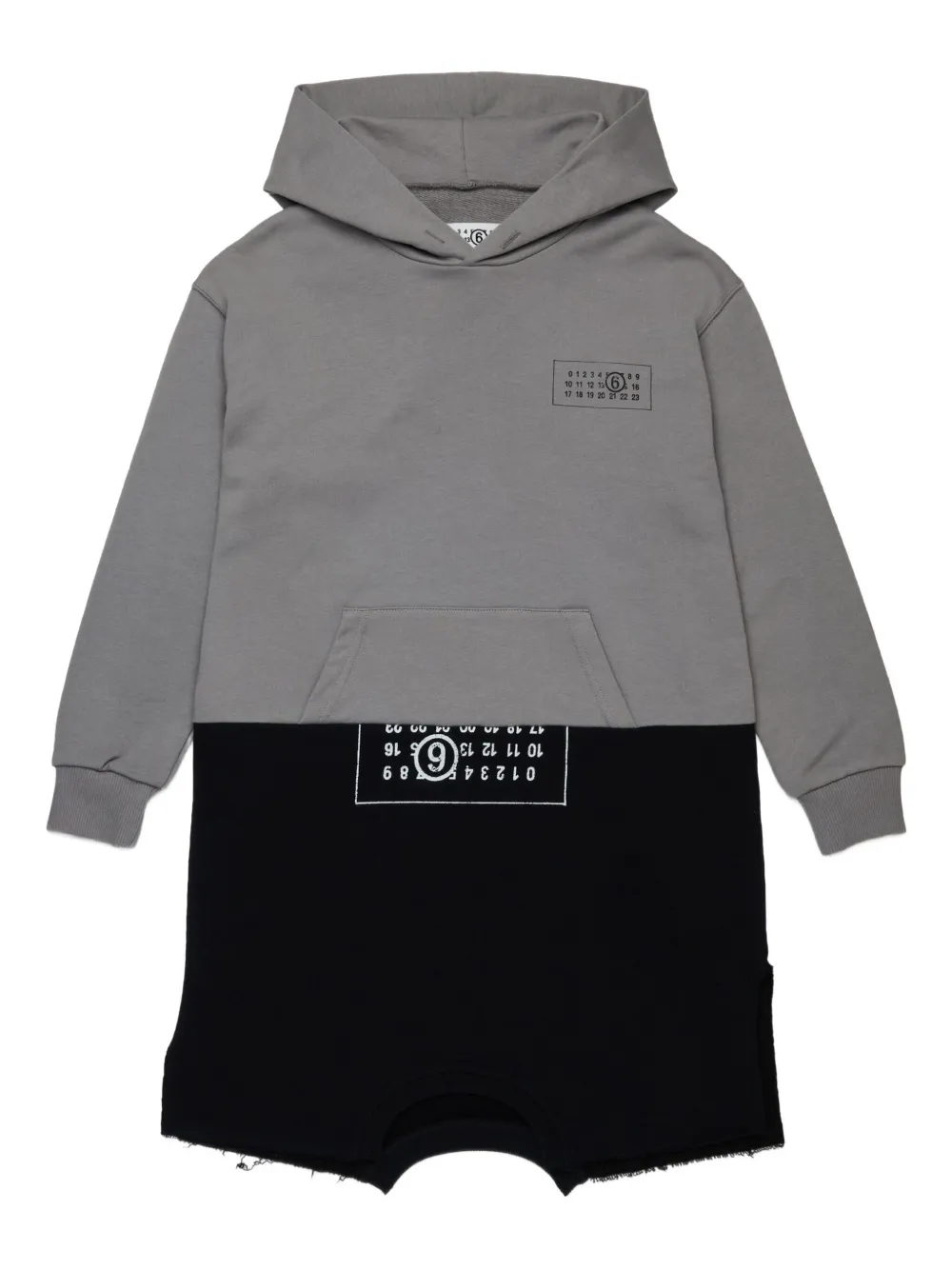 MM6 Maison Margiela Kids Katoenen jurk met Numbers-patroon Grijs