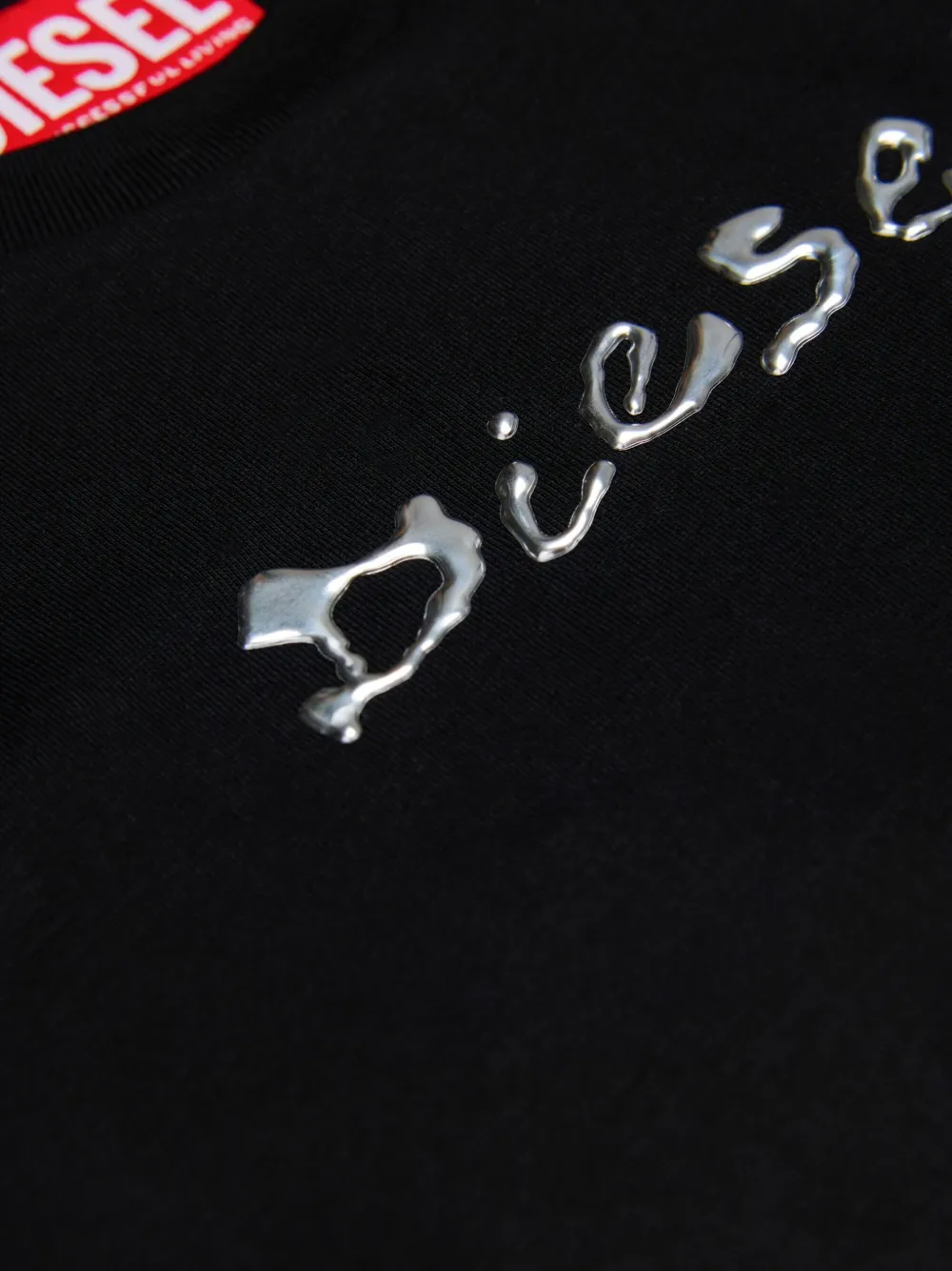 Diesel Cotton Blend T-shirt With  Print In Black