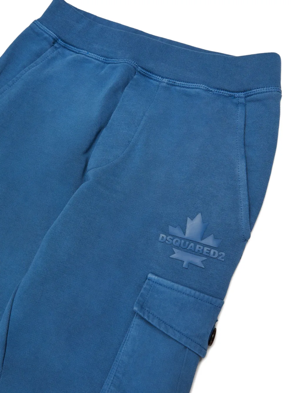 DSQUARED2 KIDS Cargo broek met logo en esdoornblad Blauw