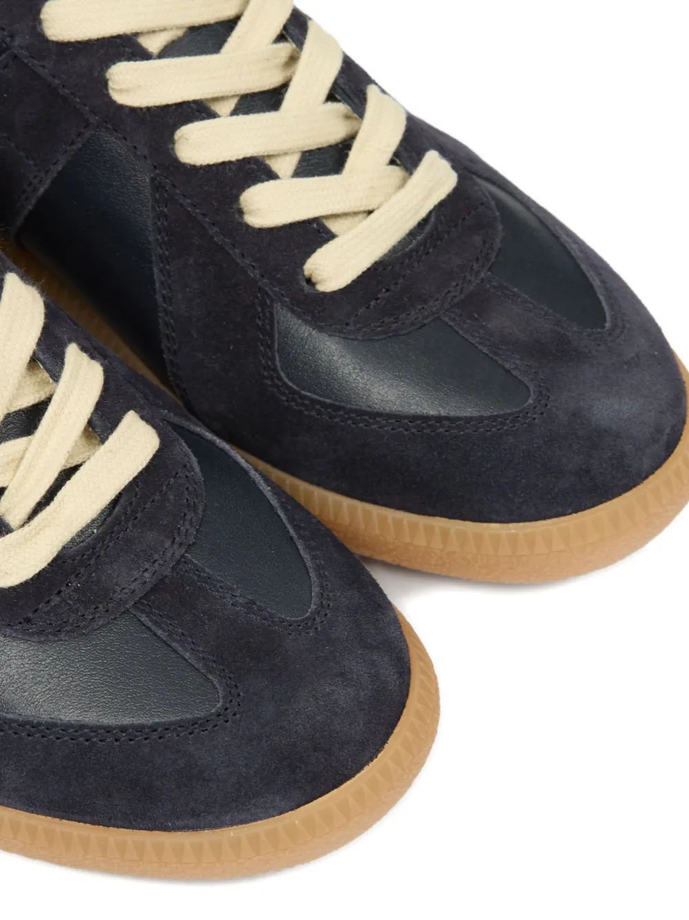 Maison Margiela suede and leather lace-up sneakers Black