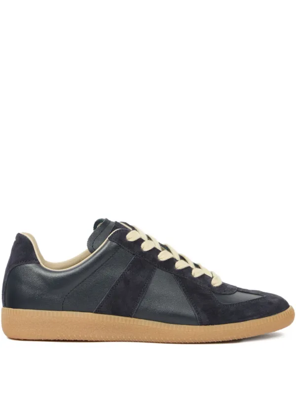 MaisonMargiela黒 スエード ローカット スニーカー Maison Margiela スエード＆レザースニーカー | ブラック | FARFETCH JP