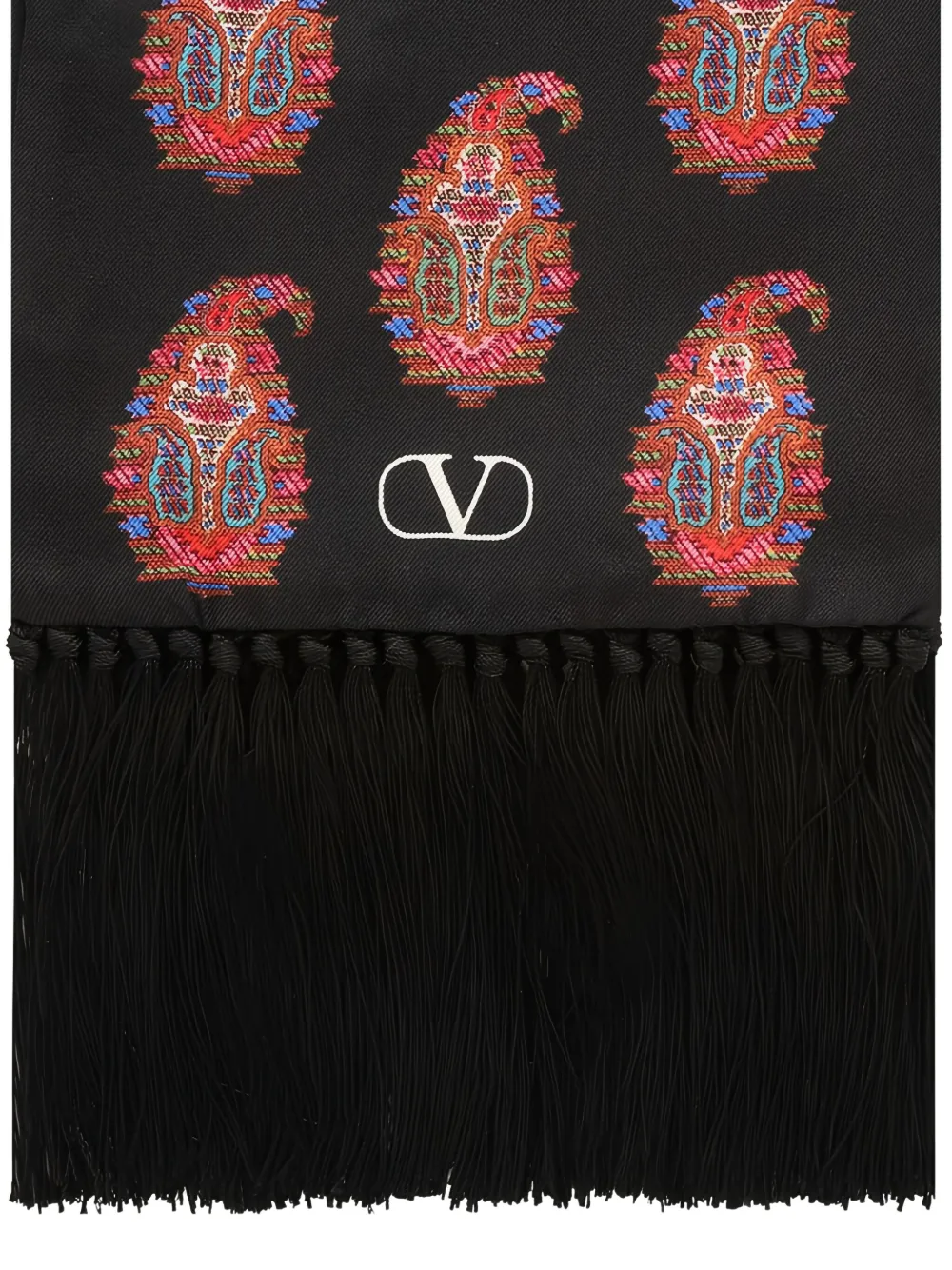 Valentino Garavani paisley-print fringed scarf - N78