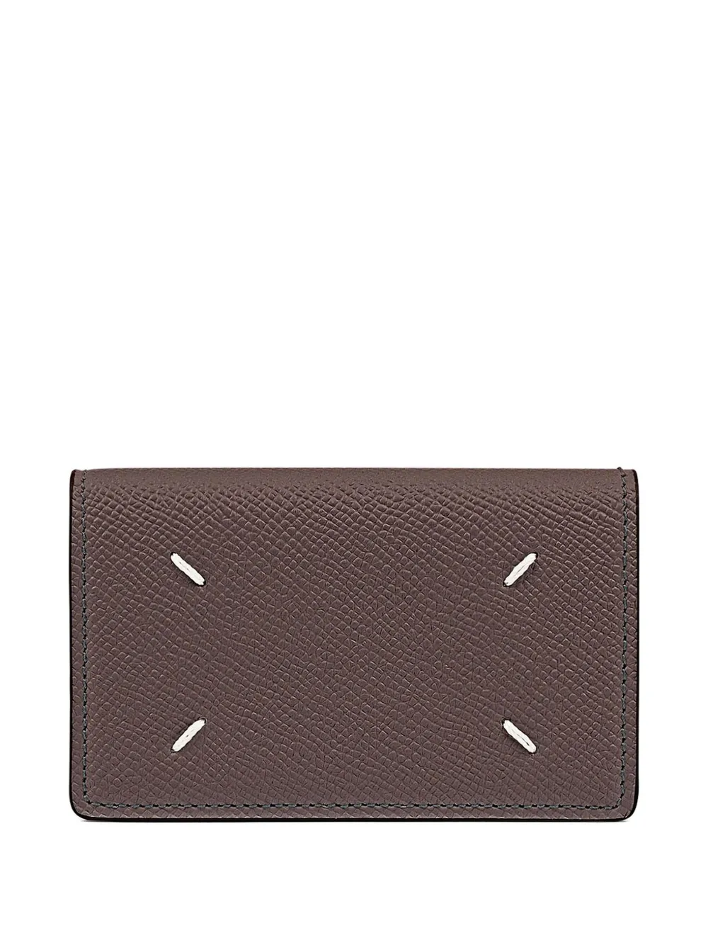 Maison Margiela Leren portemonnee met logo Bruin