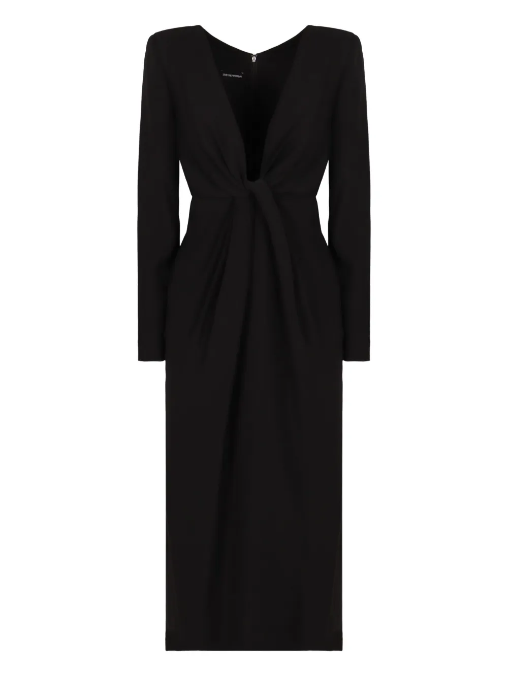 Emporio Armani Abito midi con nodo - Nero