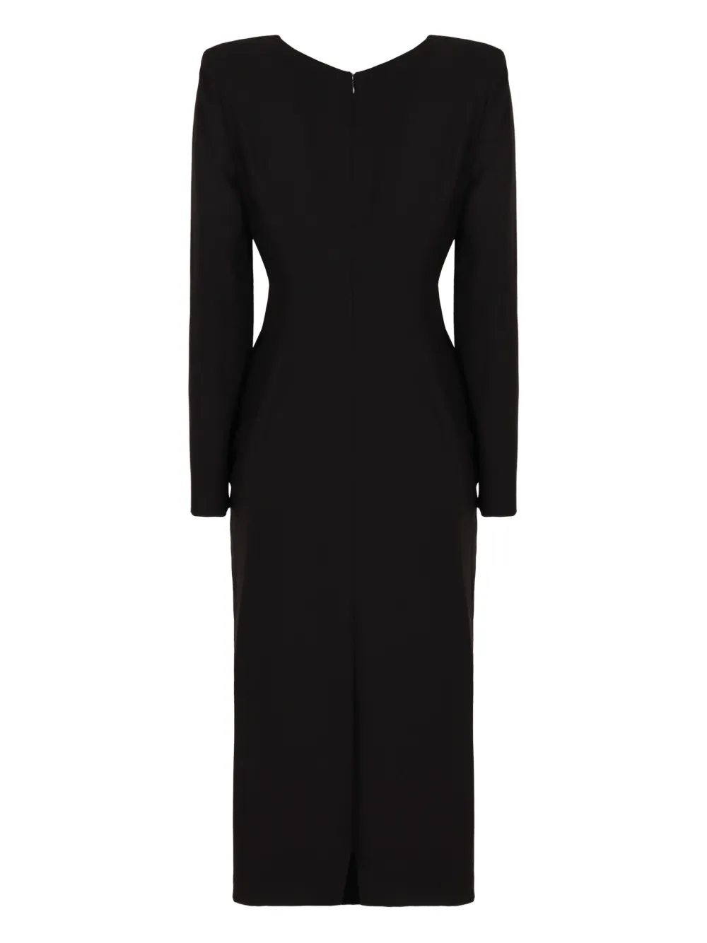 Emporio Armani Midi-jurk met geknoopt detail - Zwart