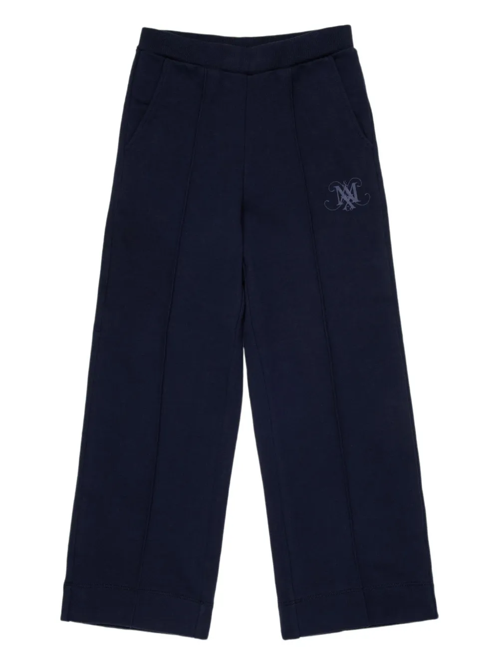 MAX&Co. Kids Pantaloni in cotone con monogramma - Blu