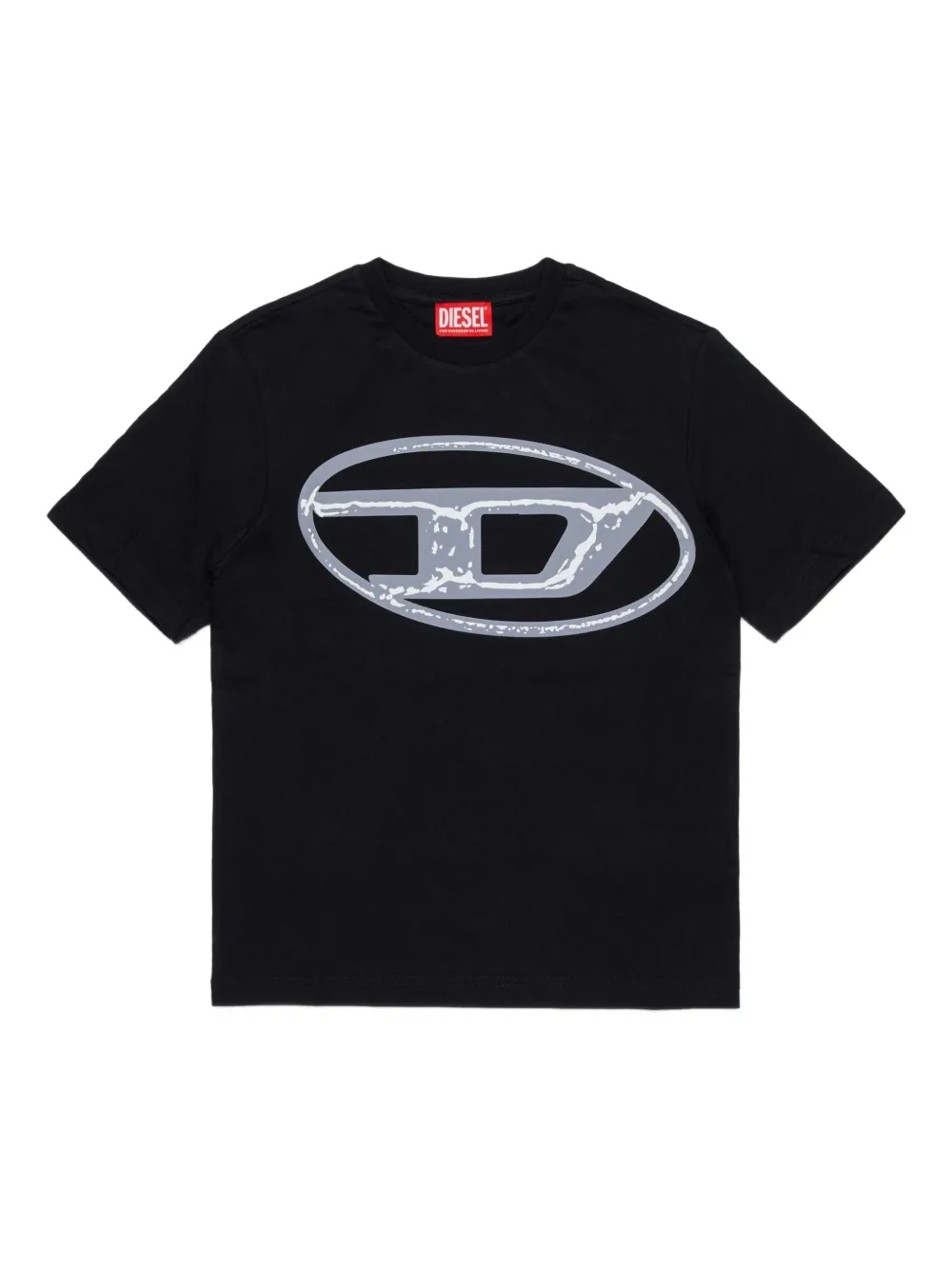 Diesel Kids Tbonnie over Oval D logo-print T-shirt Zwart