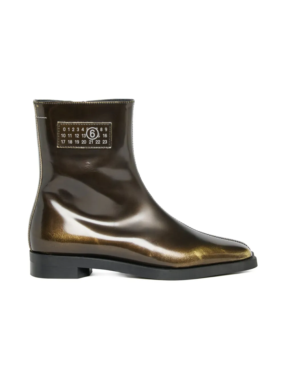 MM6 Maison Margiela Kids metallic-leather ankle-boots | Brown | Image 1