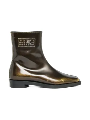 MM6 Maison Margiela Kids zip-detail square-toe Boots | Black