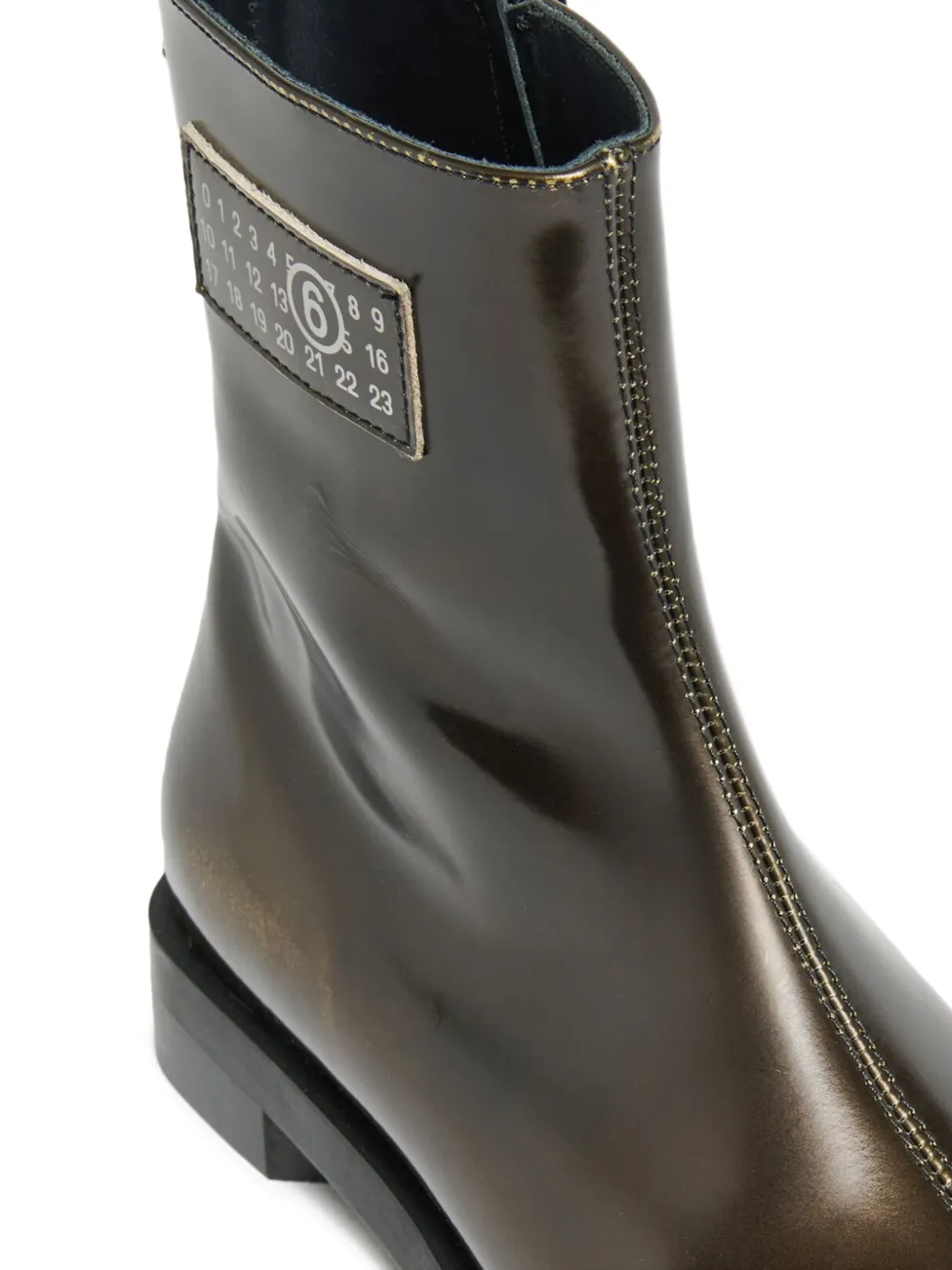 MM6 Maison Margiela Kids metallic-leather ankle-boots Brown