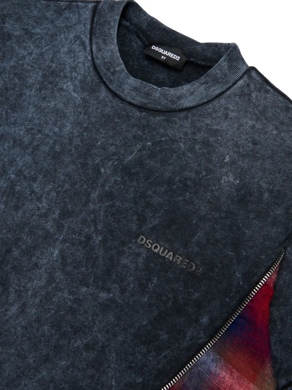 DSQUARED2 KIDS panelled check-pattern dress Grijs