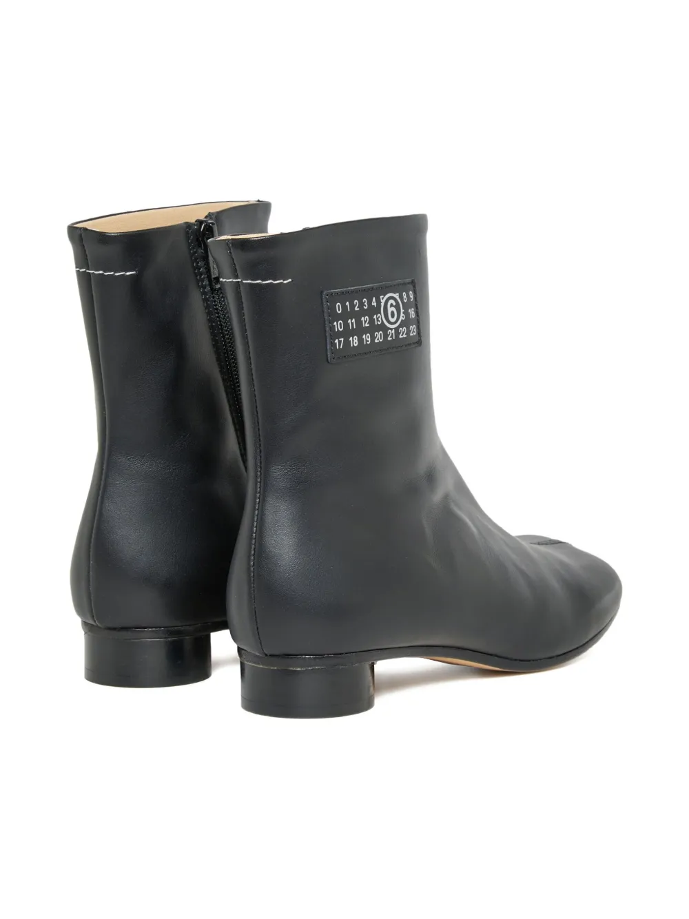 MM6 Maison Margiela Kids number-logo calfskin boots Black