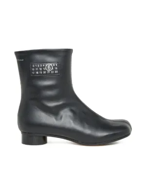 MM6 Maison Margiela Kids zip-detail square-toe Leather Boots