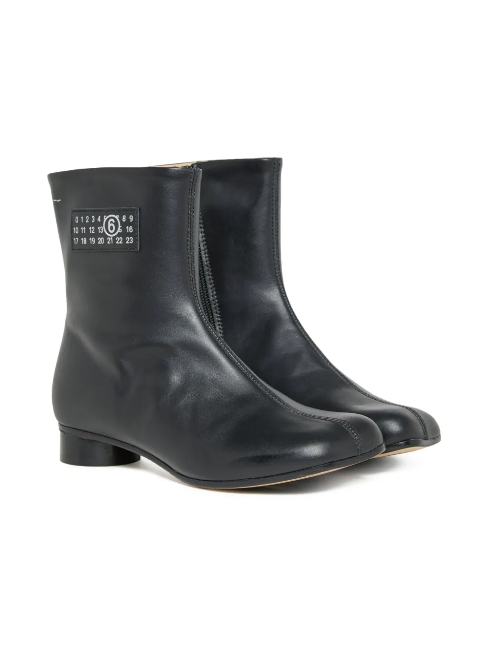 MM6 Maison Margiela Kids number-logo calfskin boots | Teen Ankle Boots | Image 2