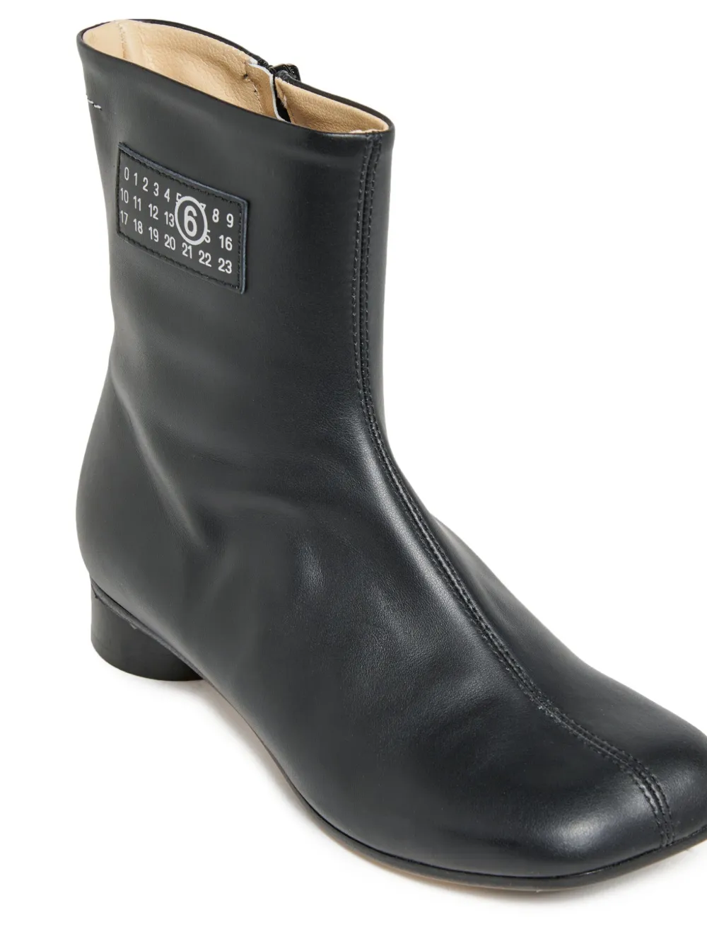 MM6 Maison Margiela Kids number-logo calfskin boots Black
