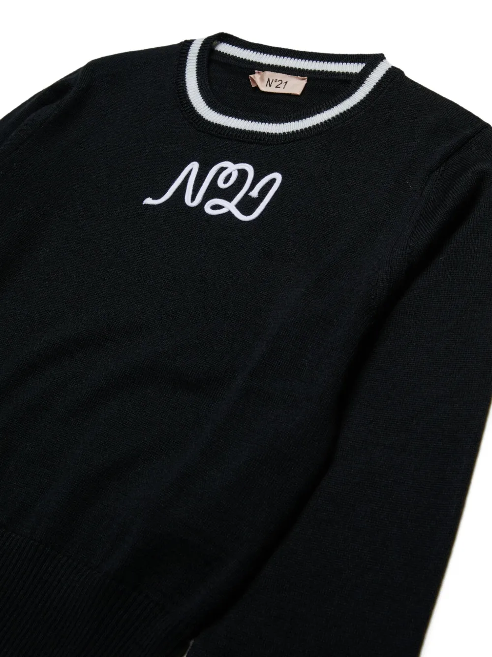 N°21 Pullover In Misto Lana Con Logo Corsivo