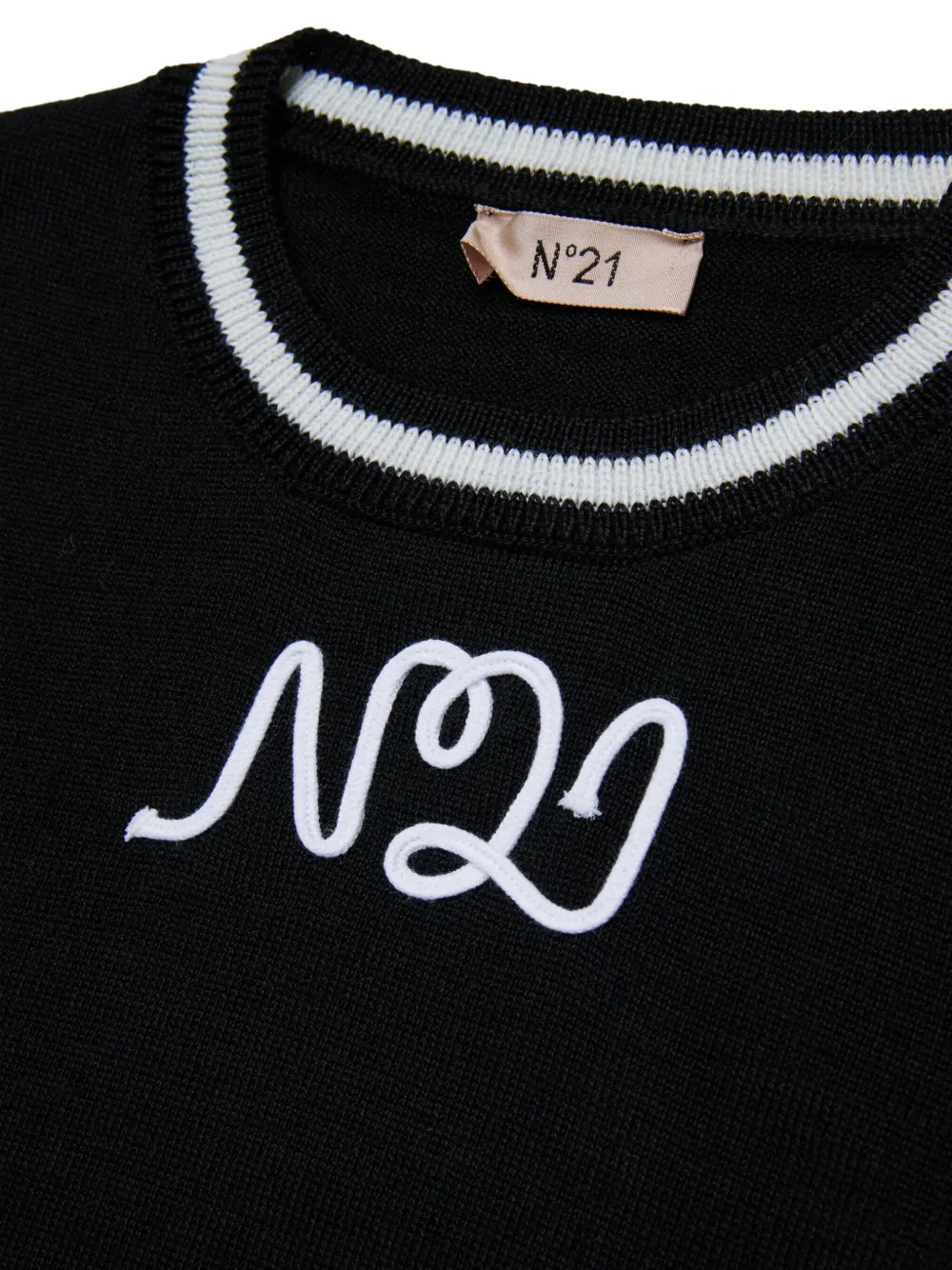 N°21 Pullover In Misto Lana Con Logo Corsivo