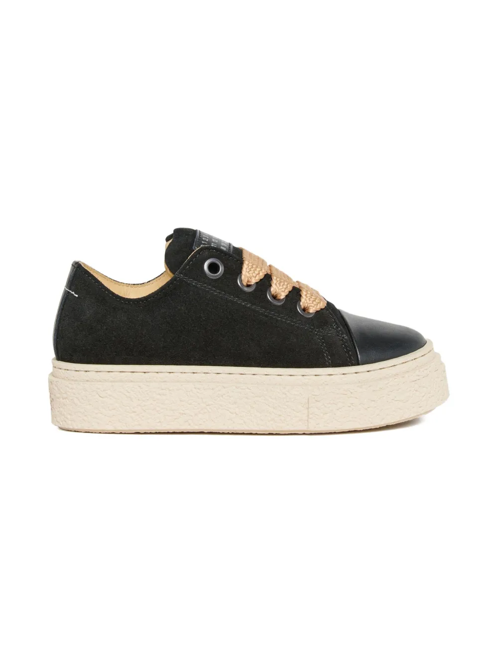 MM6 Maison Margiela Kids suede-leather sneakers Black