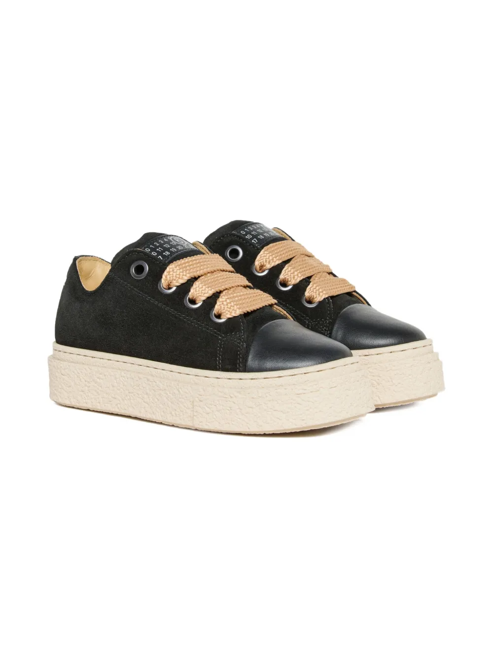MM6 Maison Margiela Kids suede-leather sneakers Black