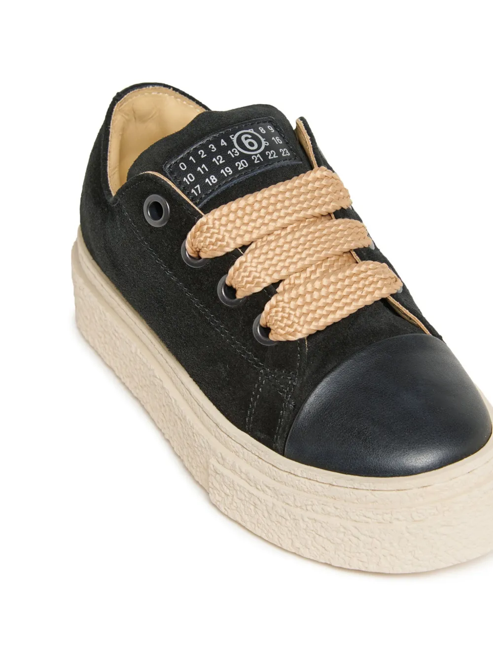 MM6 Maison Margiela Kids suede-leather sneakers Black