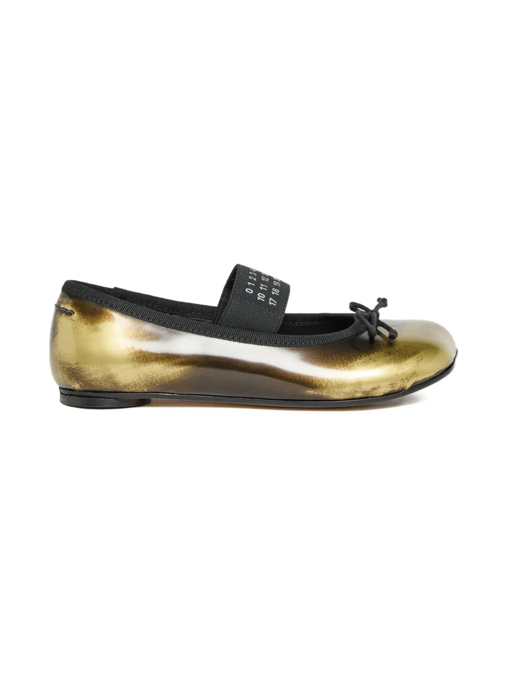 MM6 Maison Margiela Kids metallic-effect bow-detail ballerinas | Yellow | Image 1