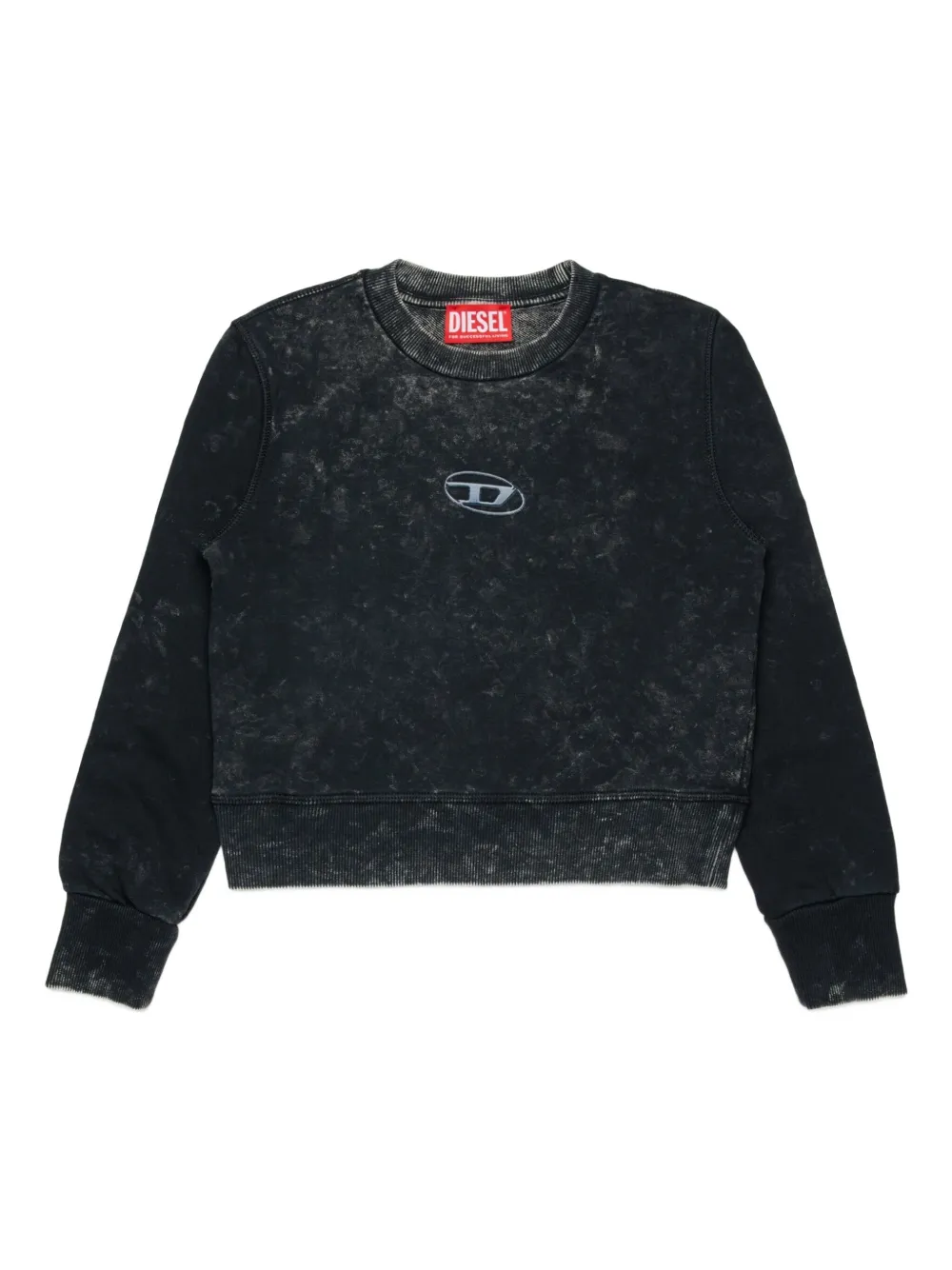 Diesel Kids Slaccy embroidered-logo sweatshirt Zwart