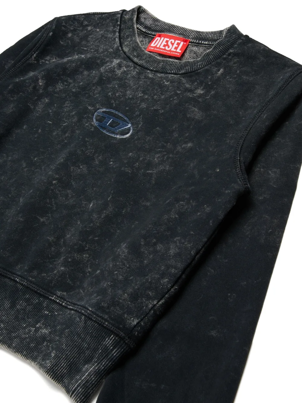 Diesel Kids Slaccy embroidered-logo sweatshirt Zwart