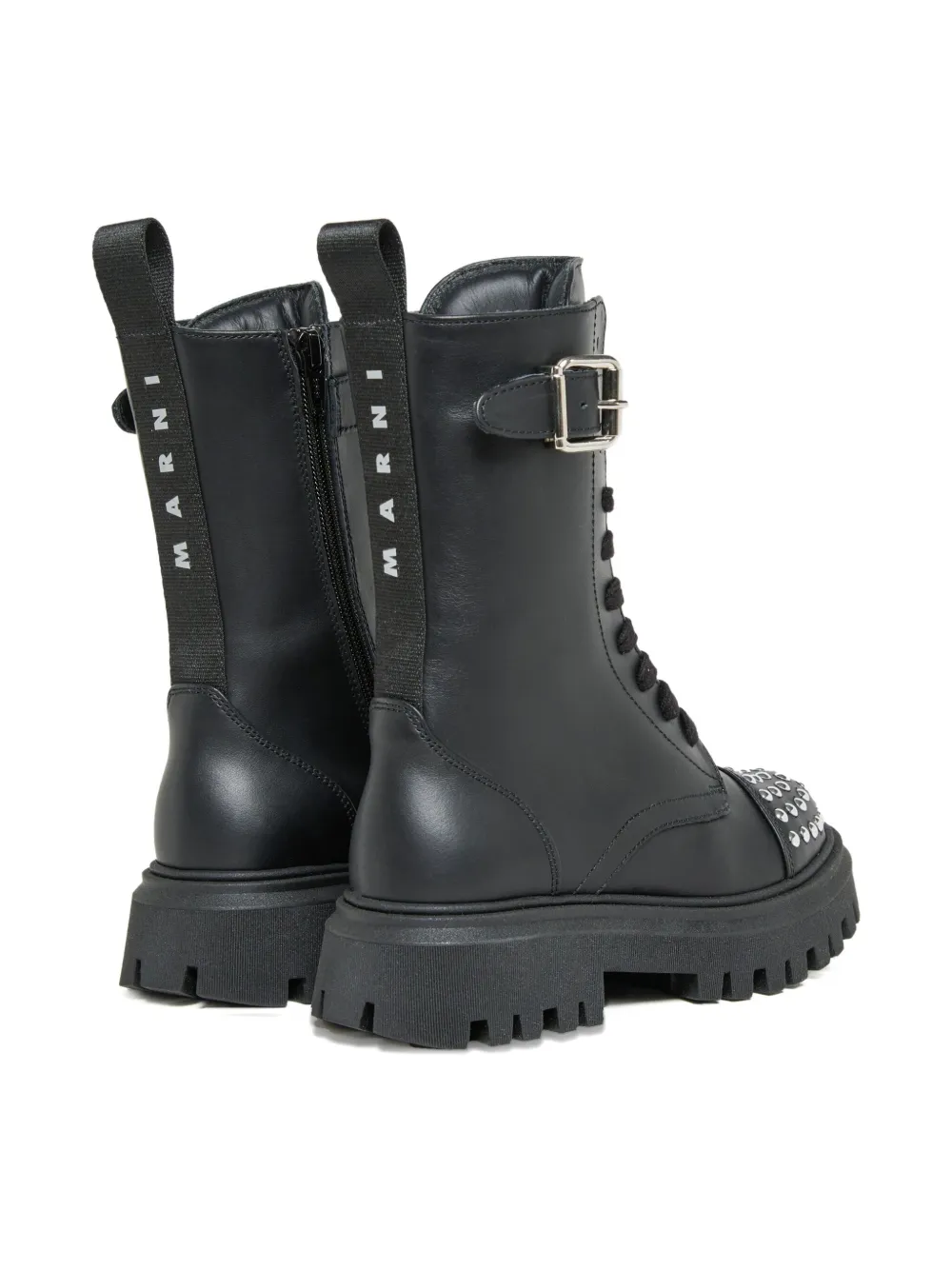Marni Kids studded leather boots Zwart
