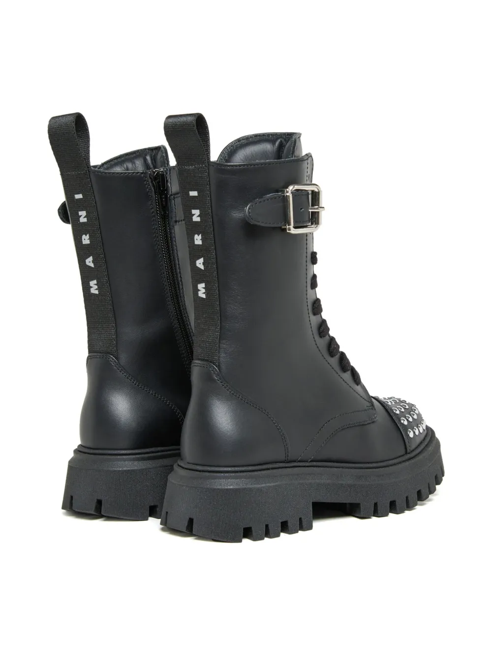 Marni Kids studded leather boots Black