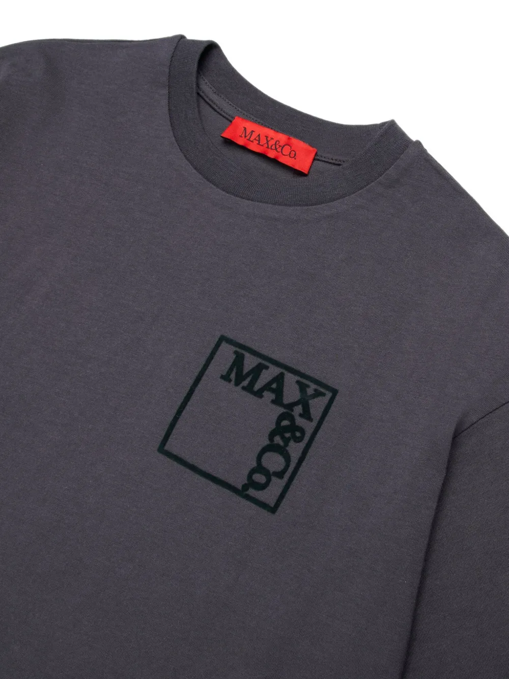 Max & Co T-shirt In Jersey Con Maxi Stemma In Brown