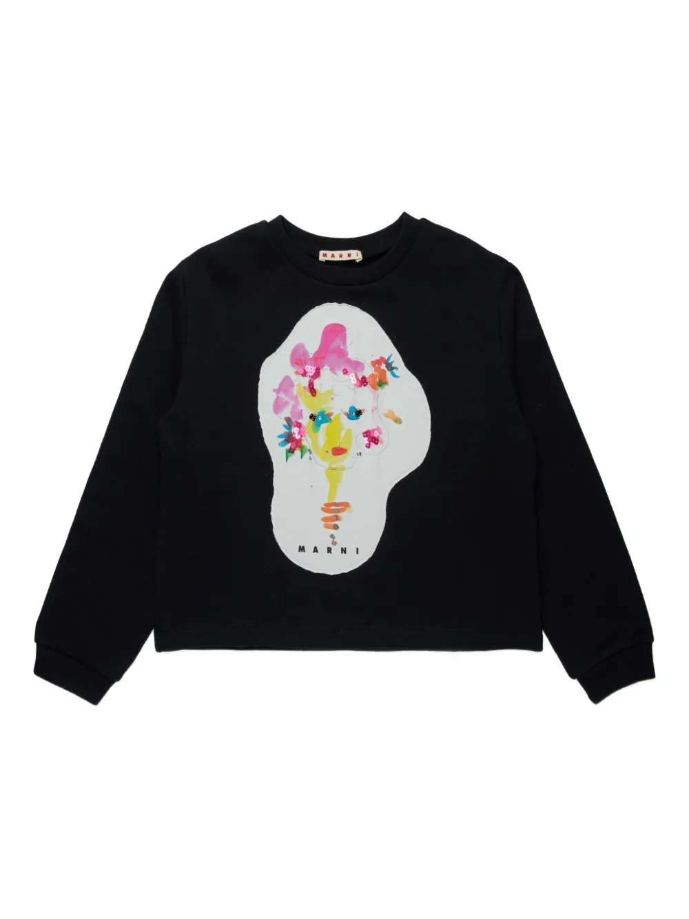 Marni Kids cotton sweatshirt - ブラック Marni Kids cotton sweatshirt - ブラック