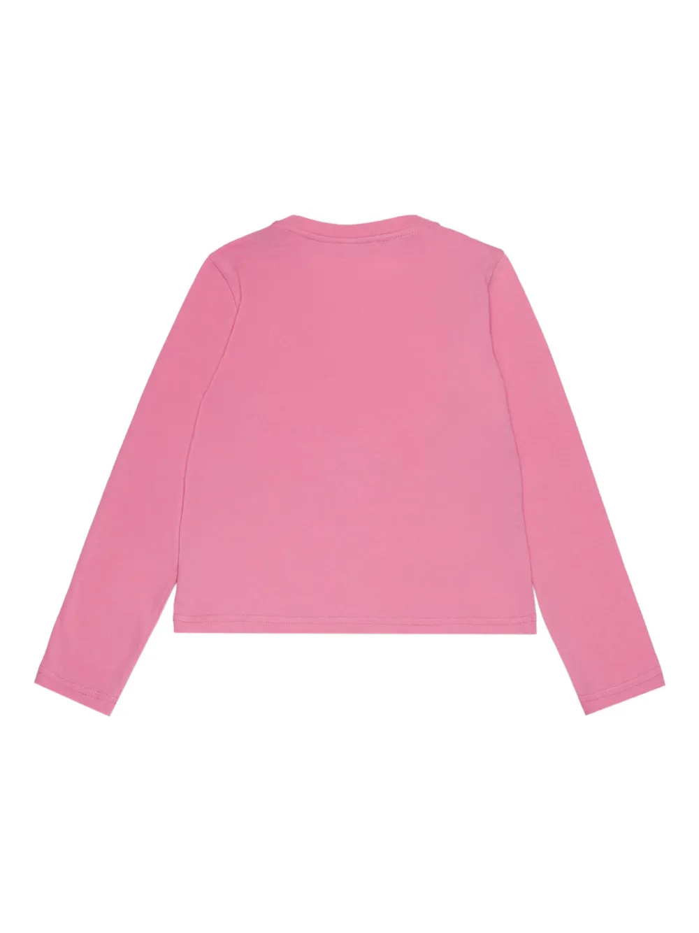 Diesel Kids logo-embroidered long-sleeve T-shirt Roze