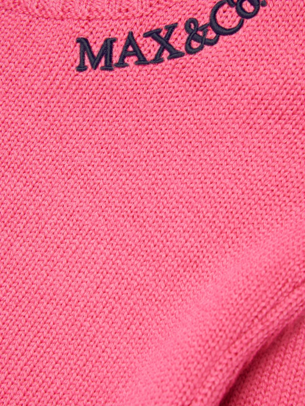 Max & Co Logo-embroidered Wool-blend Sweater In Pink