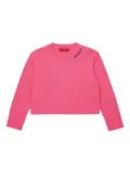 MAX&Co. Kids logo-embroidered wool-blend sweater - Pink