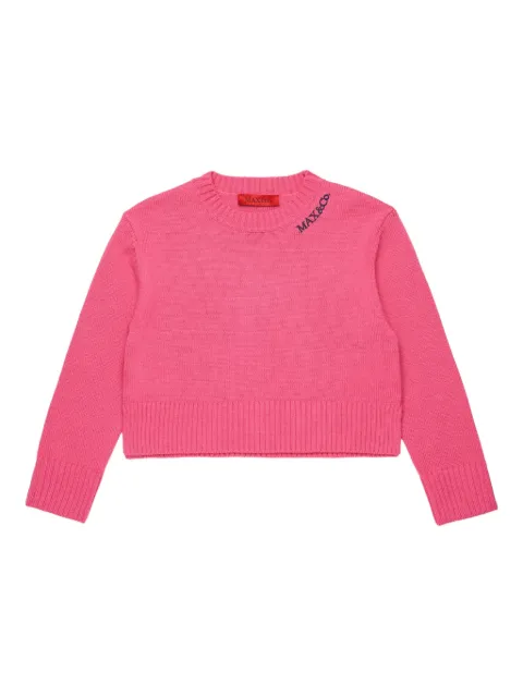 MAX&Co. Kids logo-embroidered wool-blend sweater