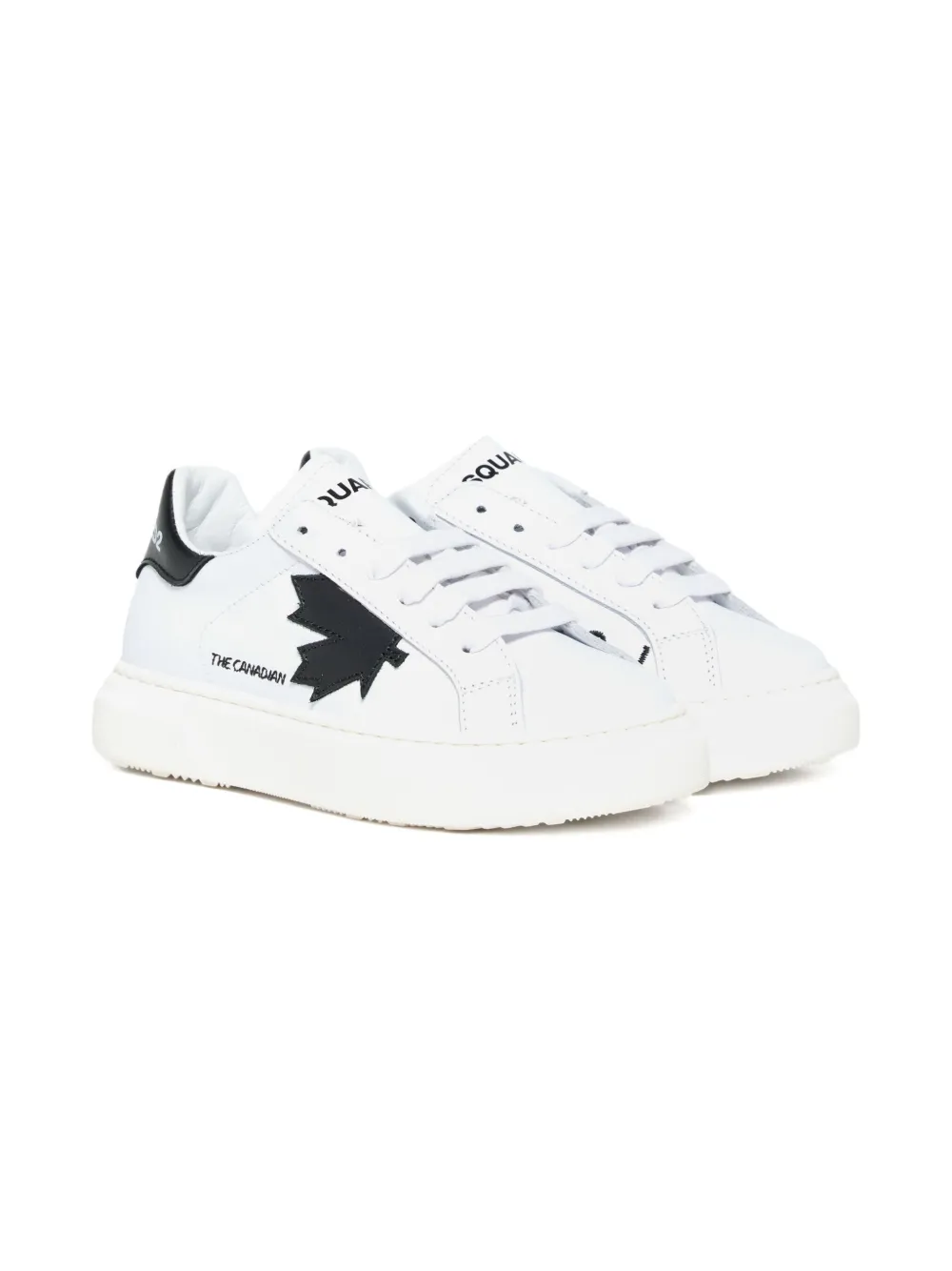 DSQUARED2 KIDS maple-leaf leather trainers | White | Image 1