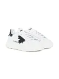 DSQUARED2 KIDS maple-leaf leather trainers - White