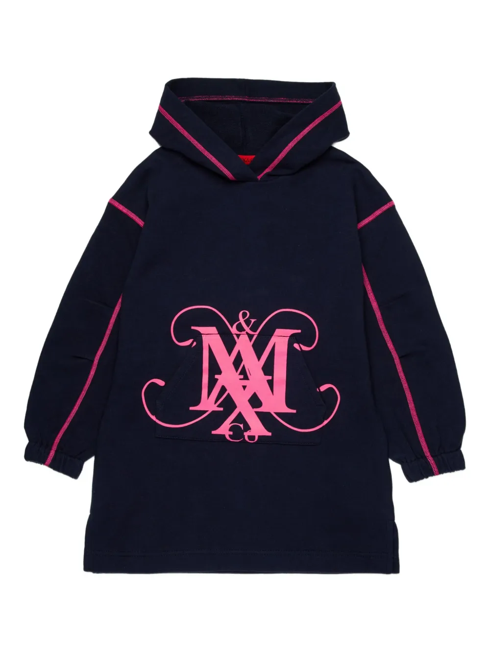 MAX&Co. Kids monogrammed hoodie dress | Black | Image 1