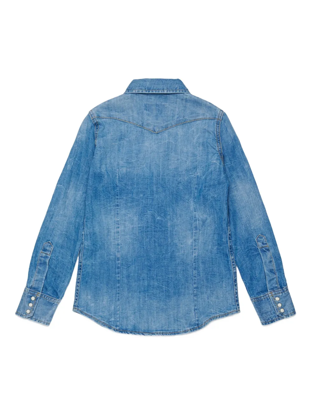 DSQUARED2 KIDS double-pocket denim shirt Blauw