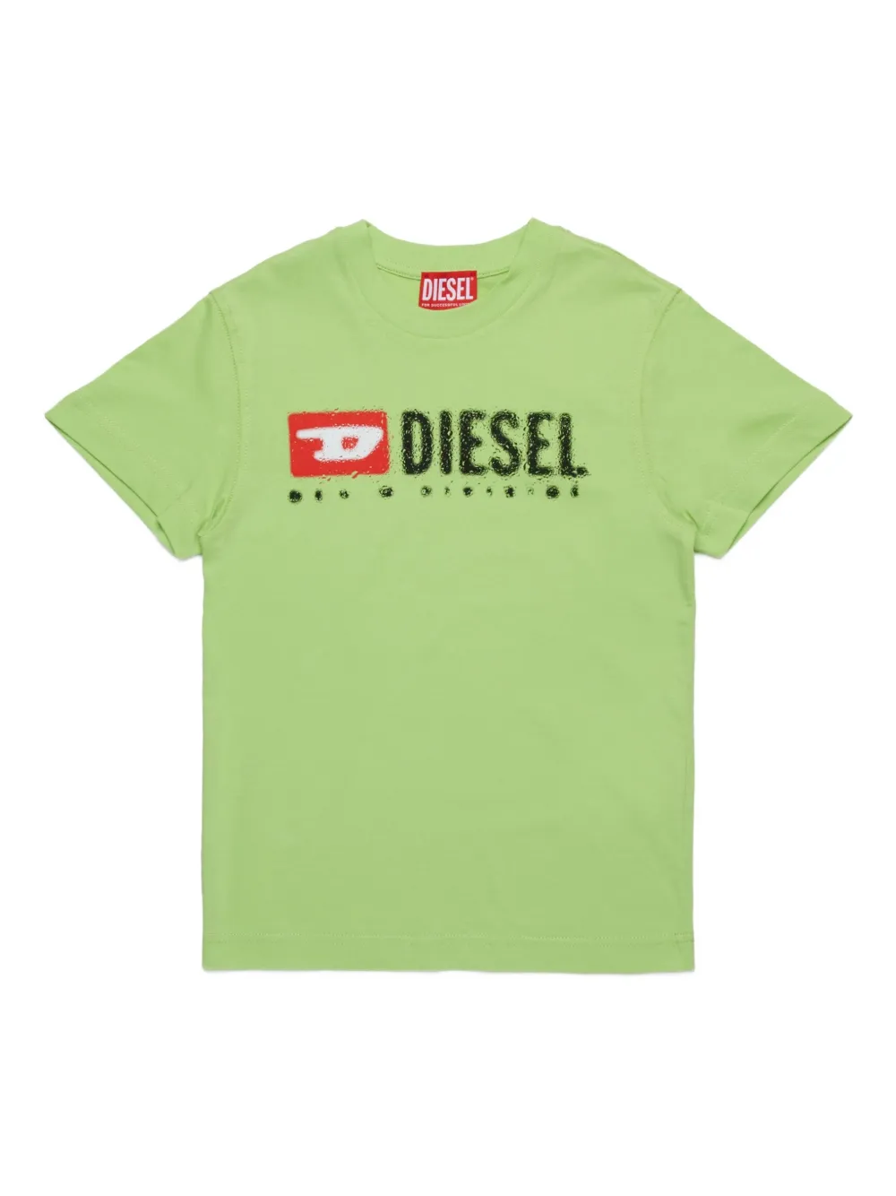 Diesel Kids T-shirt met logoprint Groen