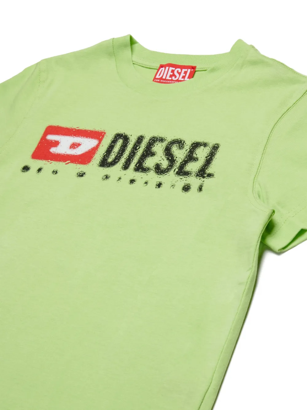 Diesel Kids T-shirt met logoprint Groen